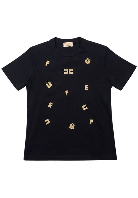 Black cotton T-shirt for girls ElISABETTA FRANCHI | EFTS188/SUNERO